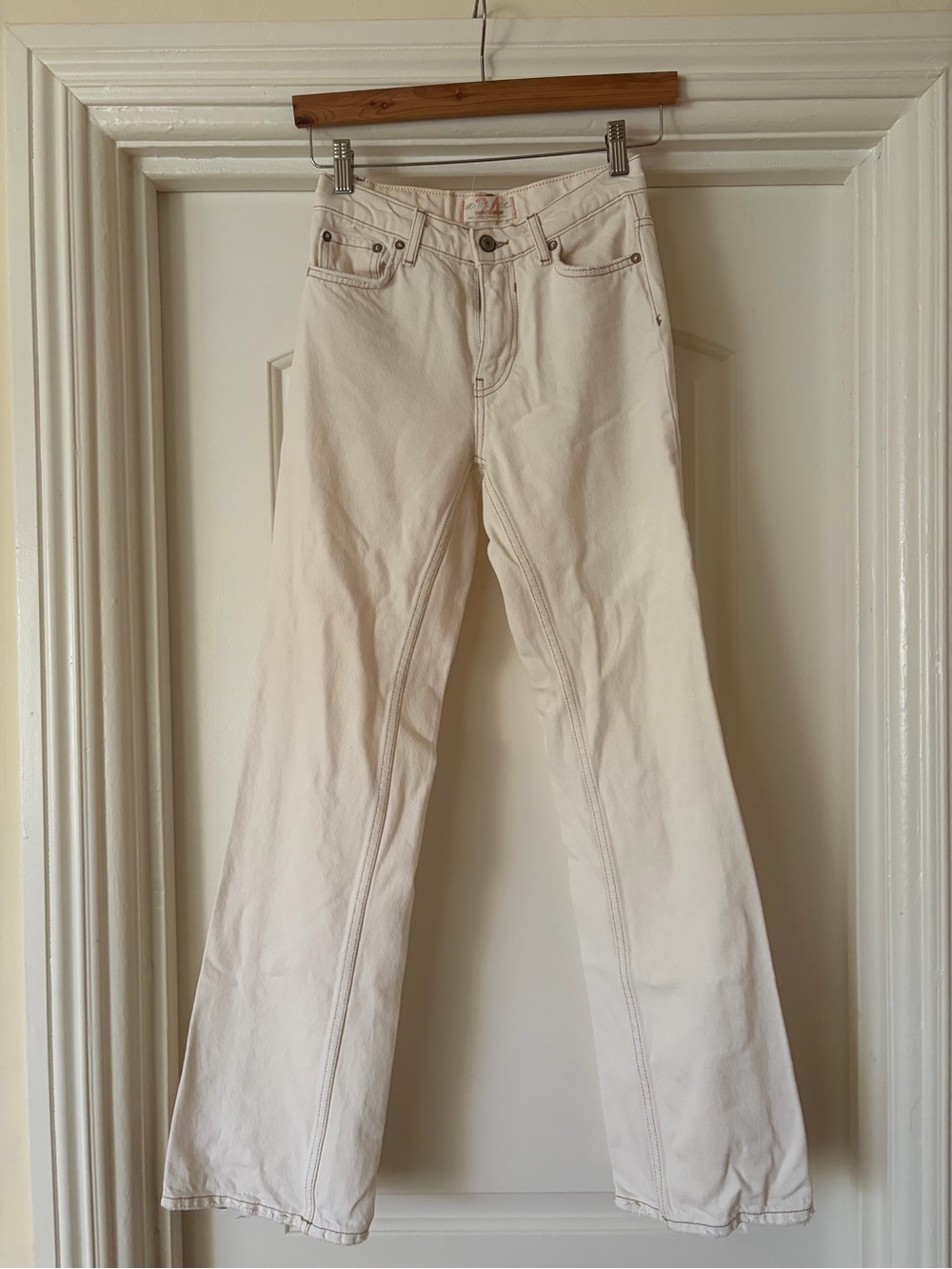 We The Free Cream Low-Rise Flare Jeans